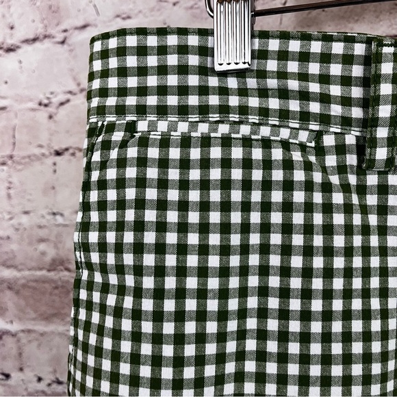 Banana Republic Green Check Flat Front Chino Shorts - Picture 3 of 8